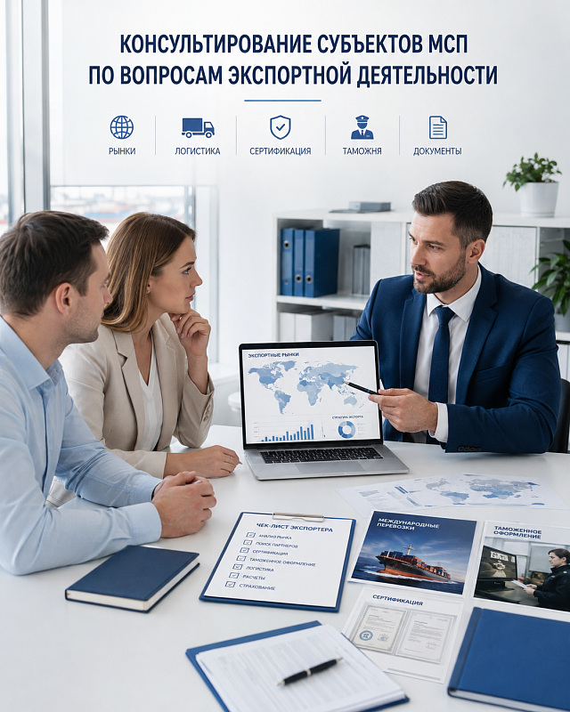 Консультирование субъектов МСП по вопросам экспортной деятельности
